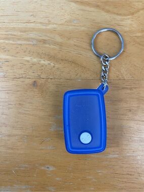 Tupperware Blue Keychain Mini Container Key Ring